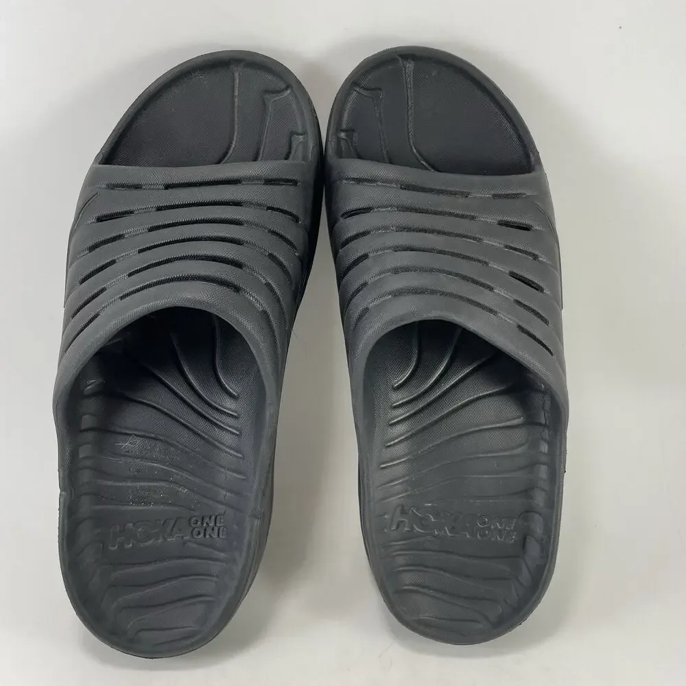Hoka One One Ora Recovery 2 Mens Size 8 Black Foam Cushion Comfort Swim Slides